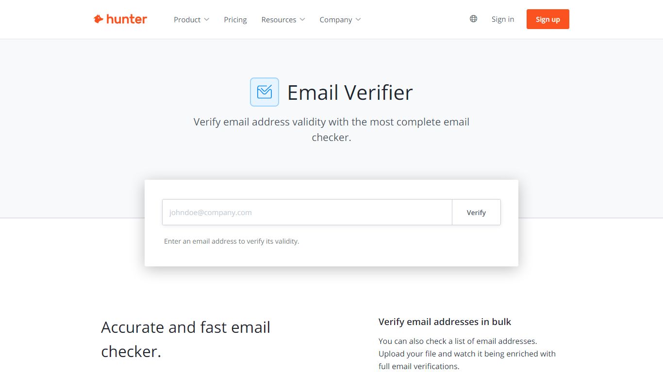 Email Verifier: Verify email address with free email checker - Hunter